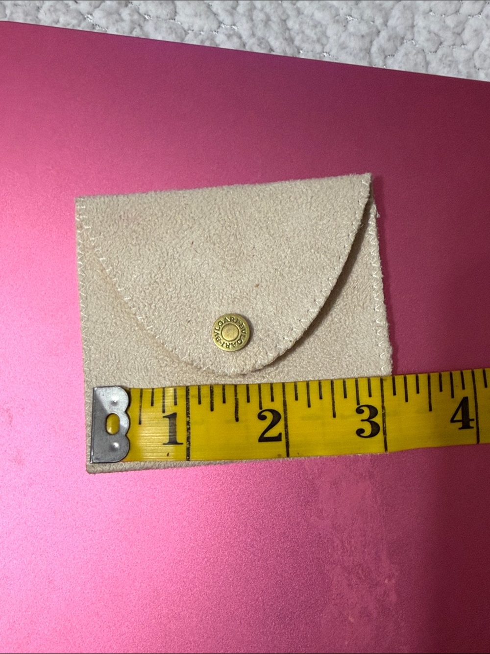 Bulgari Mini Suede Pouch in Cream